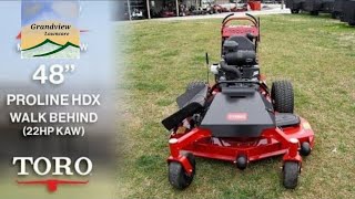 48quot PROLINE HDX WALK BEHIND 22HP TORO MOWER REVIEW [upl. by Ilan]