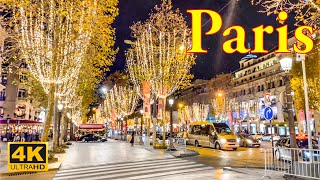 Paris France🇫🇷  Paris Christmas Lights 2023  Christmas Walk 4K  Paris 4K  A Walk In Paris [upl. by Anis]