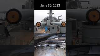 SplitScreen of the Roller Path inside the Turret and the Turret on Deck Turning [upl. by Arbmat]