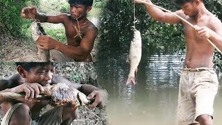 Primitive Technology Primitive fishing free line fishing [upl. by Turne]