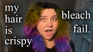 The WORST red to icy blonde hair BLEACH fail  Bleaching my curly hair gone wrong [upl. by Aveer]