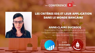 Banque amp ESG  AnneClaire Ducrocq x Économistes de la Sorbonne [upl. by Concha650]