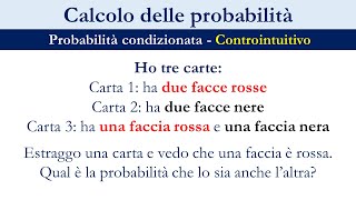 Probabilità  Problema delle tre carte controintuitivo [upl. by Handel977]