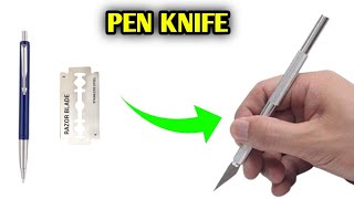 How to make paper cutter pen knife how to make pen knife  how to make paper cutter [upl. by Orat154]