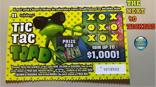 40 MORE SCRATCH OFF TICKETS TIC TAC TOAD CALIFORIA LOTTERY [upl. by Ahsikcin192]