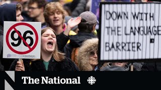 Students protest Quebec outofprovince tuition hike [upl. by Nahtnhoj244]