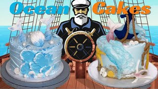 Ocean Themed Cake Tutorial ⚓️ Under the Sea Cake Decorating 🌊 [upl. by Dyana]