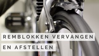 V Brake fiets remblokken vervangen [upl. by Ivens]