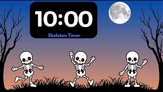 10 Minute Timer  Silly Dancing Skeletons  October Halloween Fun [upl. by Golding]