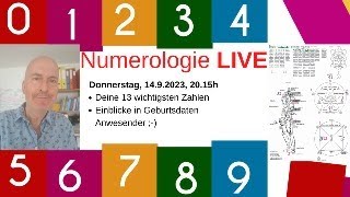 Numerologie LIVE  Deine 13 wichtigsten Zahlen  Einblicke in Geburtsdaten [upl. by Eiznekam]