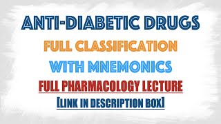 Anti Diabetic drugsBlood glucose lowering agents classification in details described with mnemonics [upl. by Baerman]