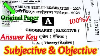 12th Class Geography Sent Up Exam Question Paper 2024 Solution Geography Subjective Answer Key [upl. by Anitnerolf259]