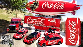 GTA 5  Stealing COCACOLA Cars with Franklin Real Life Cars 16 [upl. by Hgielime343]