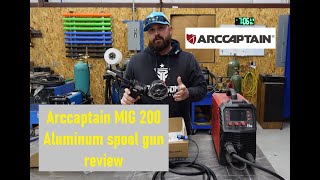 Arccaptain MIG 200 welder aluminum spool gun review [upl. by Aitercal]