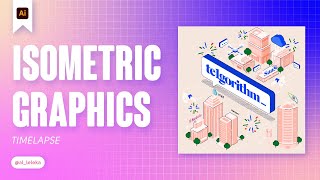 DRAWING ISOMETRIC ILLUSTRATION TIMELAPSE [upl. by Adnirem593]