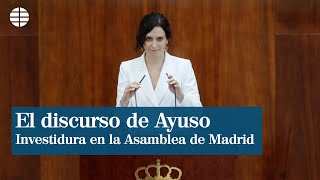 Discurso de investidura de Isabel Díaz Ayuso en la Asamblea de Madrid [upl. by Oehsen560]