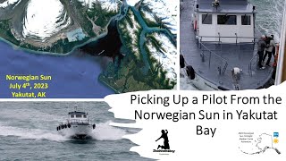 Picking Up a Pilot From the Norwegian Sun in Yakutat Bay [upl. by Georg]