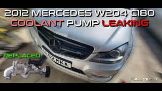 Mercedes W204 C180  LEAKING COOLANT  Water Pump Replacement [upl. by Hawthorn]