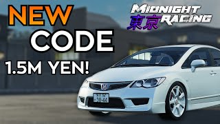 NEW 15 MILLION Yen Code in Midnight Racing Tokyo  RaceLine Roblox [upl. by Crosby164]