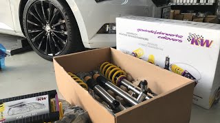 當你動力大幅升級後原廠避震器不夠用時KW DDC ECU coilovers電子阻尼軟硬可調避震器安裝在SKODA SUPERB上 有種脫胎換骨的概念 [upl. by Dimond750]