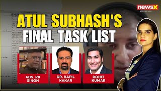 Atul Subhash Suicide His Final TaskList  Did He Plan His Death Days Ago  NewsX [upl. by Shiverick]