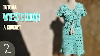 Vestido para mujer tejido a crochet paso a paso 2 de 3 [upl. by Assylla]