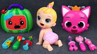 96 Minutes Pinkfong Ambulance ASMR Satisfying Unboxing Doctor Play Set vs Tina Unboxing Toys [upl. by Manus943]