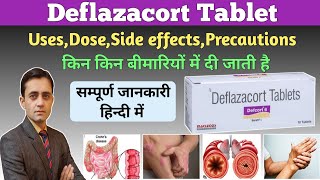 Deflazacort tablet uses dose side effects precautions in hindi  Defcort 6 tablet uses [upl. by Nilpik]