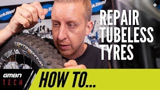 How To Repair Tubeless Tyres  MTB Maintenance [upl. by Notnef385]