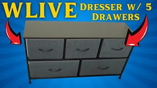 HOW TO ASSEMBLE the WLIVE Dresser for Bedroom with 5 Drawers and REVIEW [upl. by Melodie]