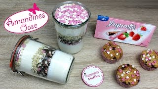 YoguretteMuffins Backmischung im Glas mit Etikett  MuttertagMuffins  DIY Geschenk [upl. by Ettenyl]