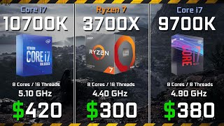 Core i710700K vs Ryzen 7 3700X vs i79700K Gaming and Rendering Benchmark Comparisons [upl. by Nesnar821]