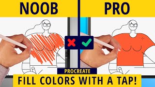 How to Fill Colors With A Tap On Your Canvas In Procreate  Procreate Tips [upl. by Dajma]