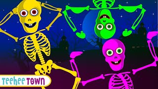 Five Skeletons Went On Halloween Party  More Spooky Scary Songs For kids By Teehee Town [upl. by Eveam772]