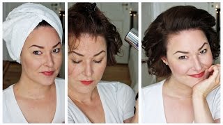 Haar Styling Routine  kurze Haare mit Locken [upl. by Starlene]