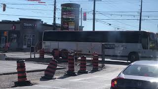 INTERCITY BUS PREMIUM SERVICE  X18  TURNING RIGHT ONTO OXFORD STREET IN LONDON ONTARIO [upl. by Htinnek]