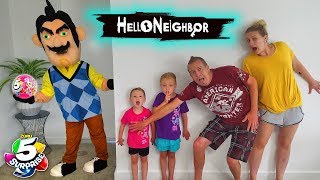 Hello Neighbor in Real Life 5 Surprise Ball Toy Scavenger Hunt at a Strangers House [upl. by Keheley]