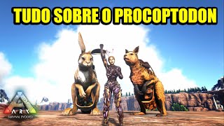 PolyWiki Tudo sobre o Procoptodon  Ark Survival Evolved PT BR [upl. by Airdnazxela]