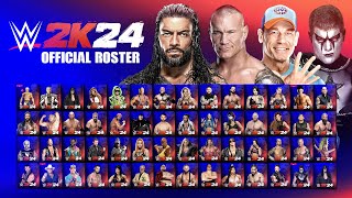 WWE 2K24 Official Roster All Confirmed Superstars So Far WWE 2K24 News [upl. by Eenet]