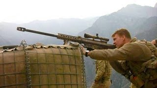 US Army Sniper In Afghanistan With His Barrett Rifle [upl. by Aube10]