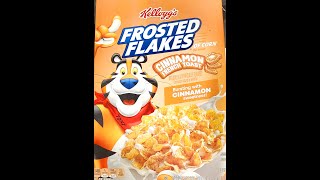 Kelloggs Frosted Flakes Cinnamon French Toast Cereal RandomRatingsandReviews FrostedFlakes snacks [upl. by Annailuj]