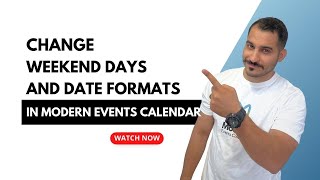 Changing Weekdays Weekends and Date Formats in Modern Events Calendar  Tutorial [upl. by Baylor834]