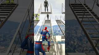 SPIDERMAN amp Superheroes Team Jumping Off Highest Buildings 🫨😨 gta gta5 ytshorts shortvideo [upl. by Idnek]