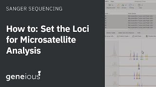 Setting the Loci for Microsatellite Analysis in Geneious Prime [upl. by Noivax]