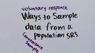 Ways to Sample Data from a Population [upl. by Eelnayr362]