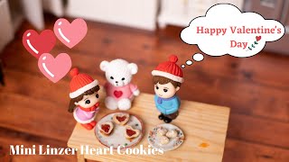 Miniature LINZER HEART COOKIES  Valentines Day Cookies Recipe  Heart cookies  Mini Food Talkz [upl. by Anuqahs]