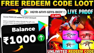 😱OMG ₹1000 Google Redeem Code 2024  How to get free Google redeem code  free redeem code app [upl. by Alboran]