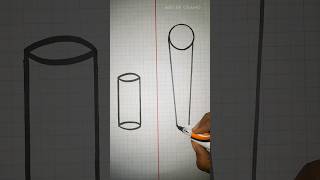 Cylinder  3D Cylinder 🎨✍️  How to draw cylinder shortart [upl. by Hinson]