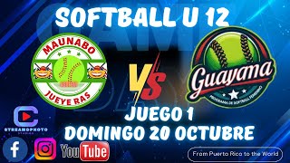 MAUNABO VS GUAYAMA SOFTBALL FEMENINO U12 JUEGO 1 📅20OCTUBRE24 [upl. by Dippold]