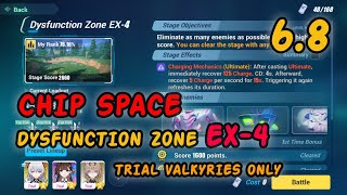 Honkai Impact 3 v68 Dysfunction Zone Ex4 Trial Valkyries Only Chip Space [upl. by Dehnel750]